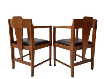 Two Art Deco Amsterdamse School Armchairs, by Frits Spanjaard, 1920s